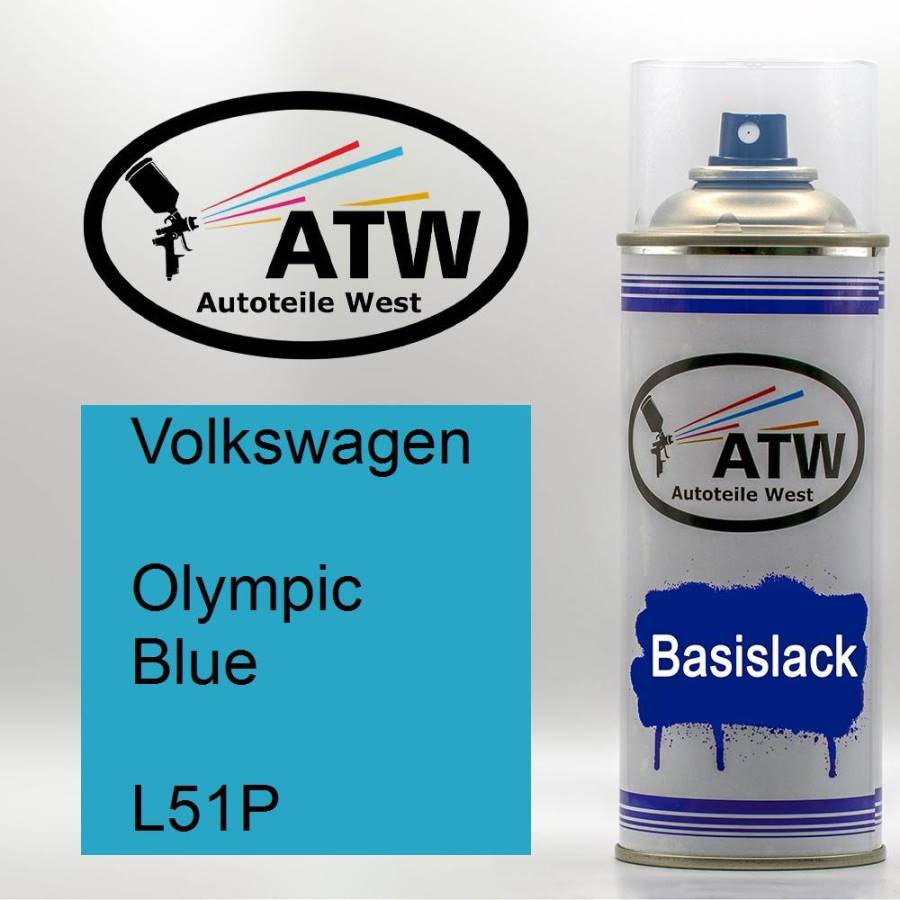 Volkswagen, Olympic Blue, L51P: 400ml Sprühdose, von ATW Autoteile West.